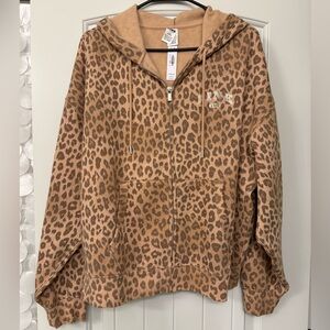 NWT PINK Victoria's Secret Leopard ZipUp